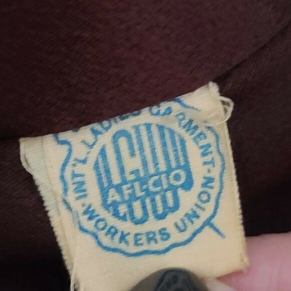 VTG Coat Len Artel Mink Fur Trim ILGWU 3/4 Sleeve MCM Jacket Gray Brown - Picture 5 of 10